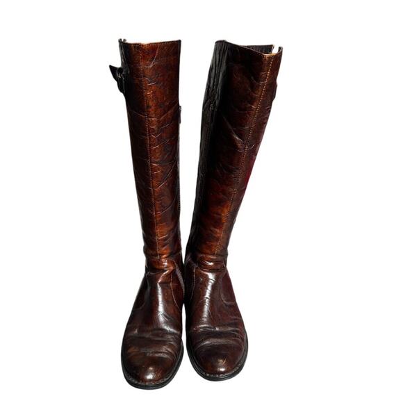 Born Crown Brown Leather Riding Boots Women’s 9.5 / 41 Tall Shaft, Low Heel - Picture 1 of 8